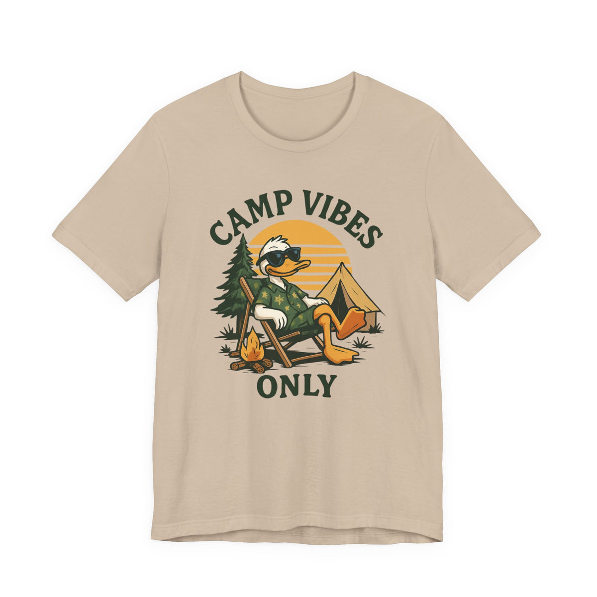 Camp Vibes Only T-Shirt — Retro Camping Duck Graphic Tee