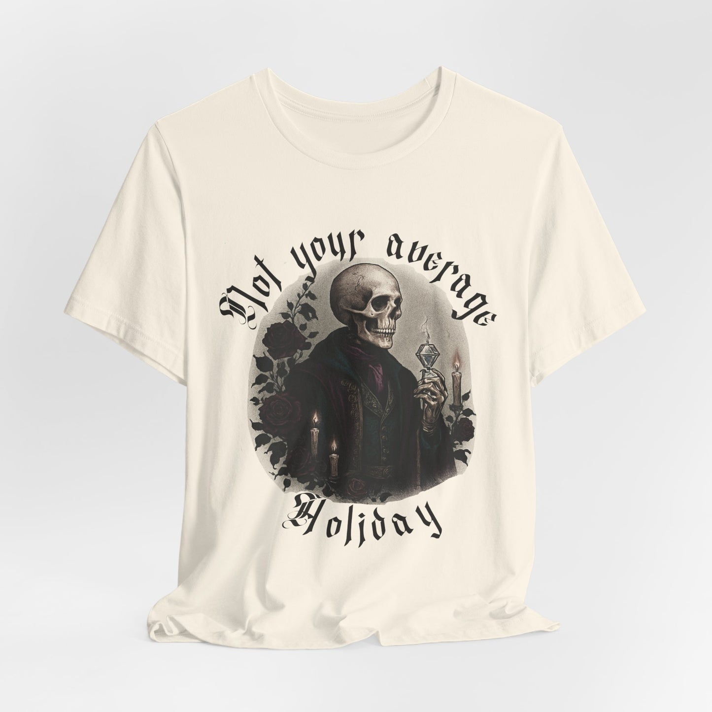 Not Your Average Holiday Skull Tee — Gothic Skeleton Graphic T-Shirt