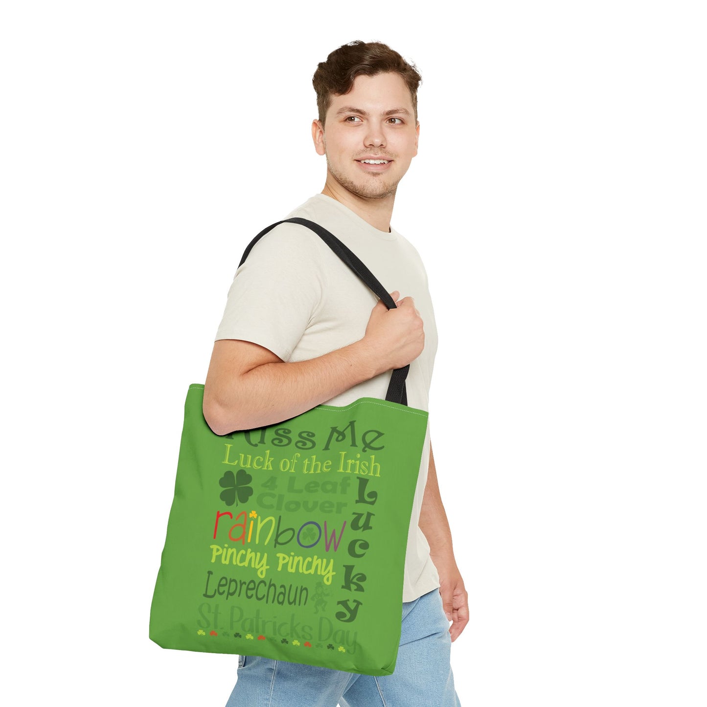 St. Patrick's Word Riot Green Tote Bag — Bold Typographic Holiday Tote - 3 Sizes