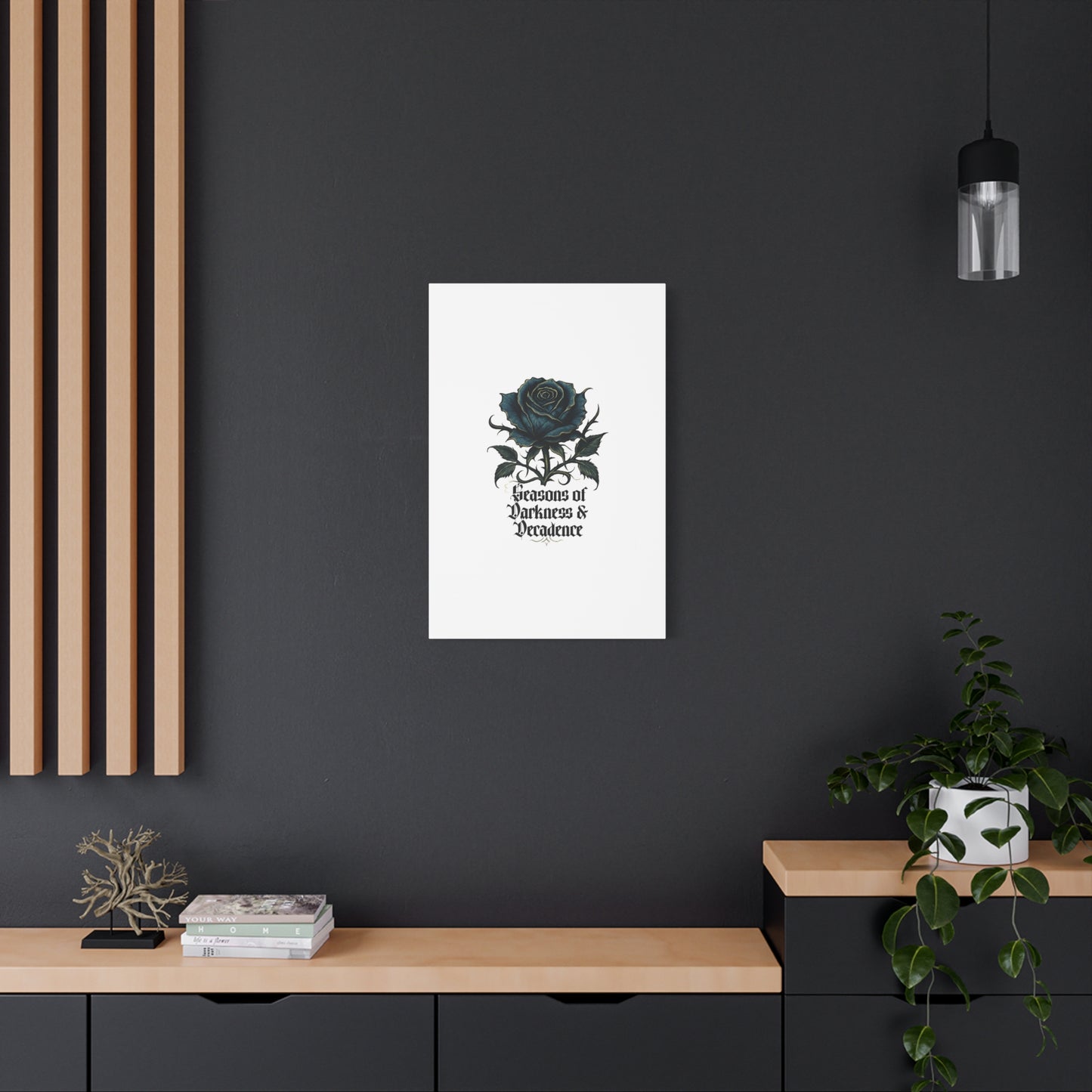 Canvas Wall Art — Gothic Blue Rose "Seasons of Darkness & Decadence"