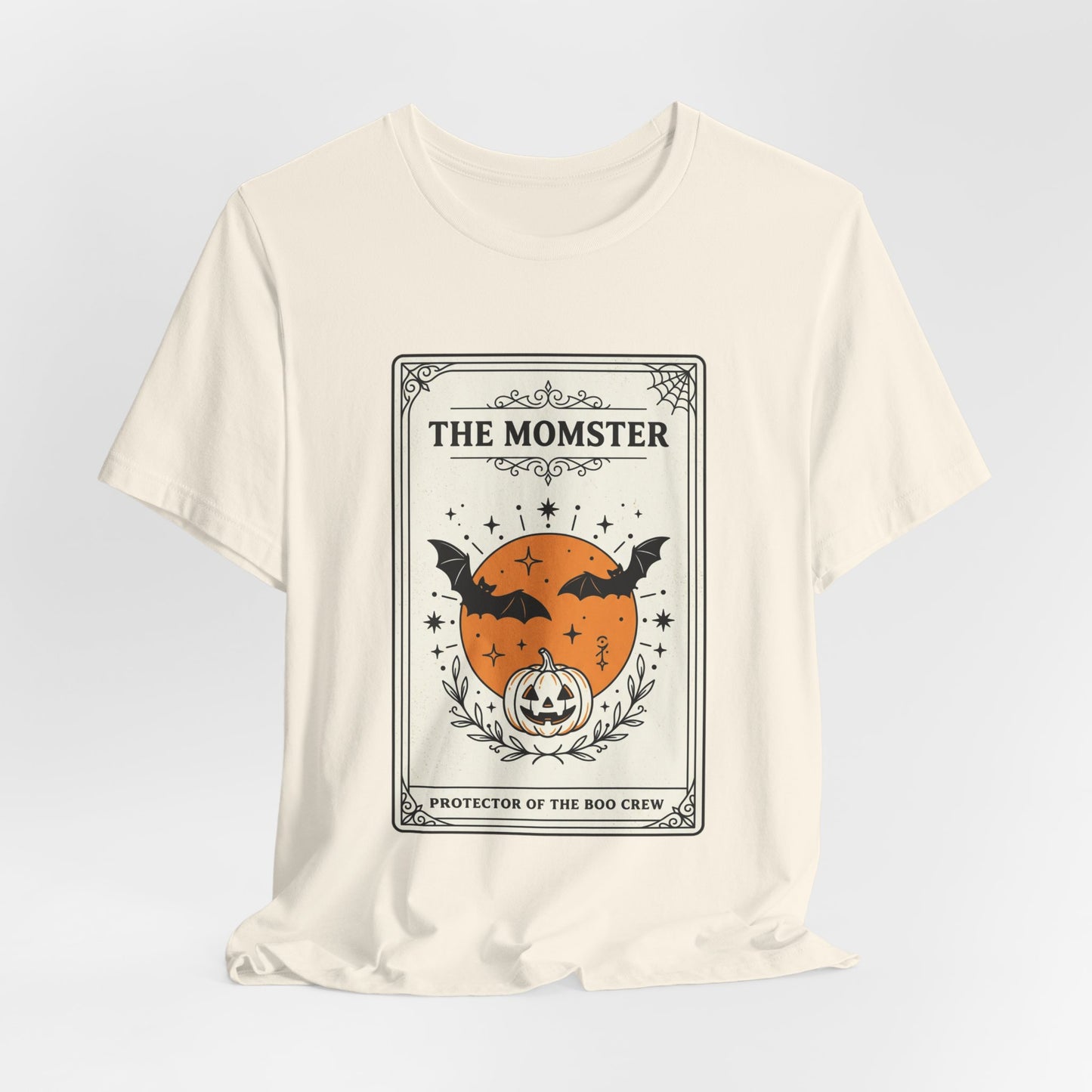 Momster Pumpkin Crest Tee | Halloween bats, spooky vintage orange