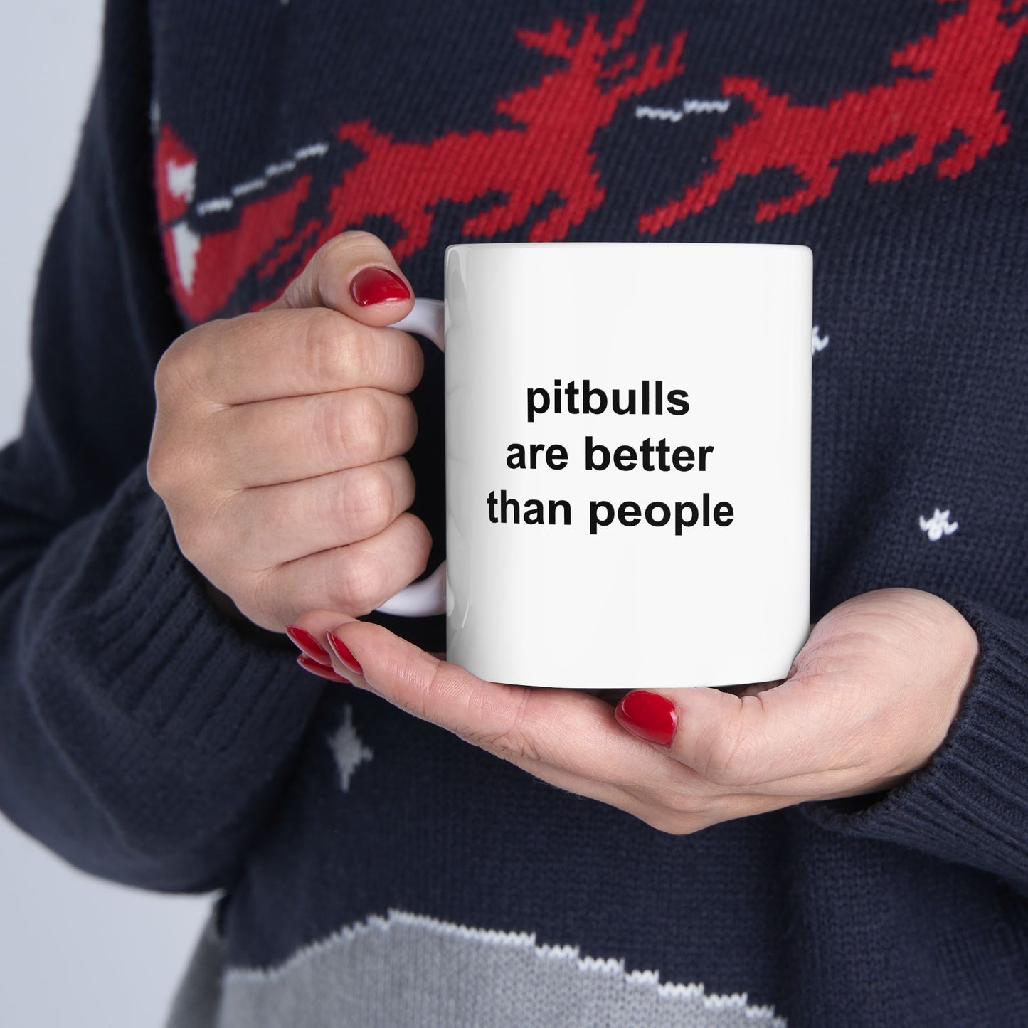 Pitbulls Are Better Than People Ceramic Mug (11oz, 15oz)