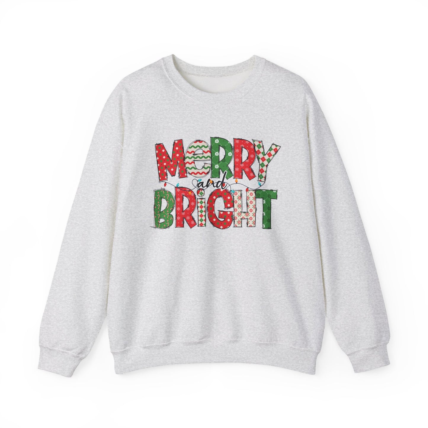 Merry and Bright Crewneck Sweatshirt — Festive Holiday Sweatshirt