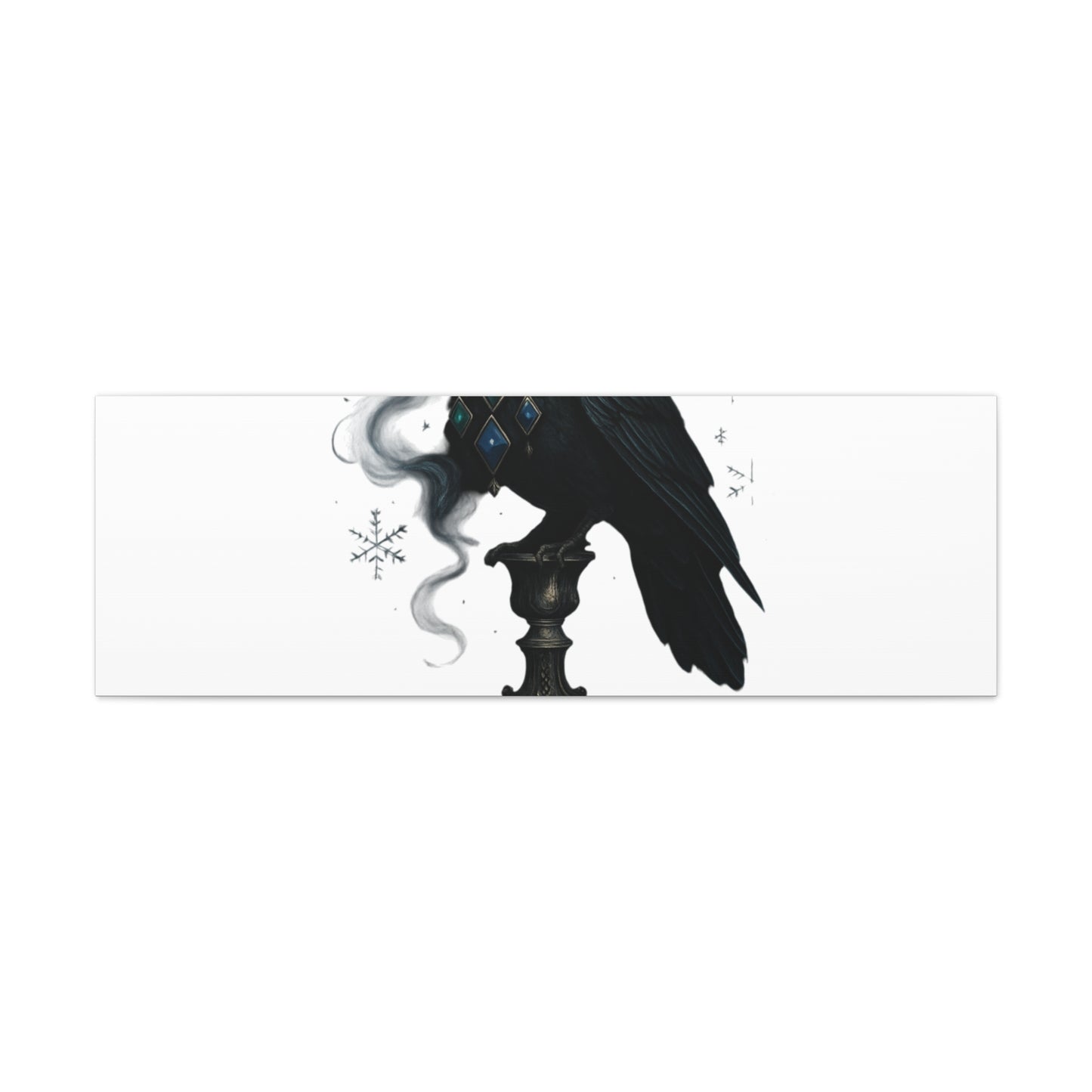 Gothic Raven Canvas Art – “Gothic Cheer, Give Me Fear” Matte Stretched Wall Decor