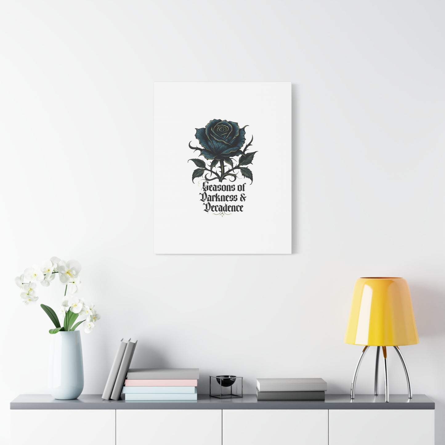 Canvas Wall Art — Gothic Blue Rose "Seasons of Darkness & Decadence"