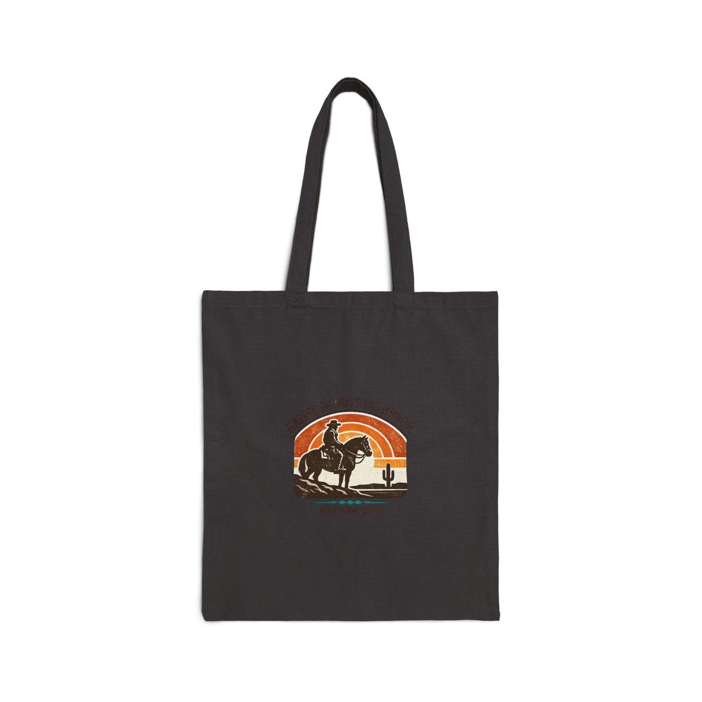 Western Cowboy Silhouette Tote | Americana Vintage Frontier, Rodeo