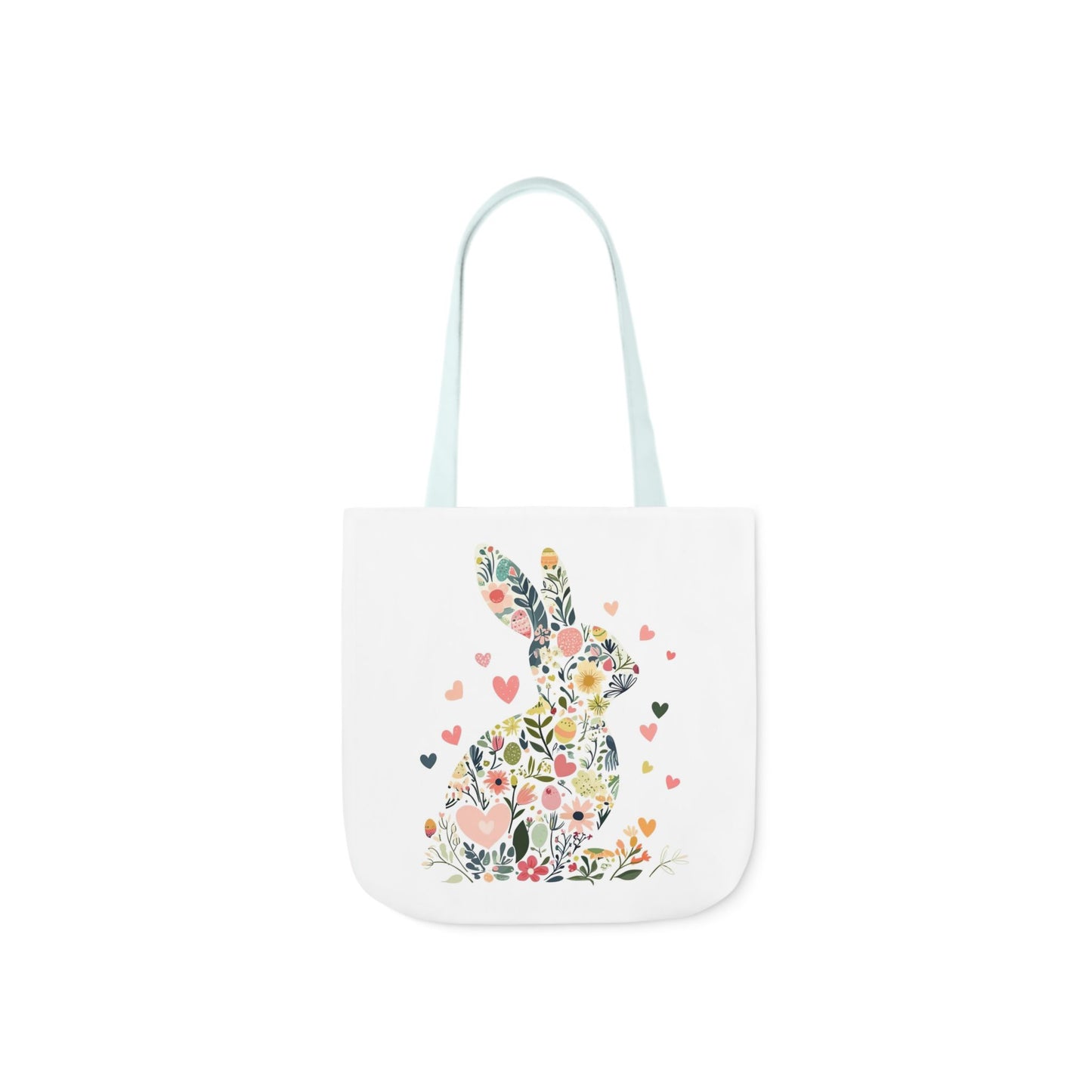 Floral Bunny Canvas Tote Bag