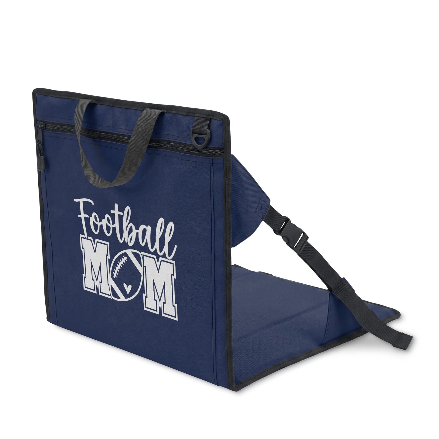 Football Mom Stadium Seat — Portable Padded Bleacher Seat with Backrest