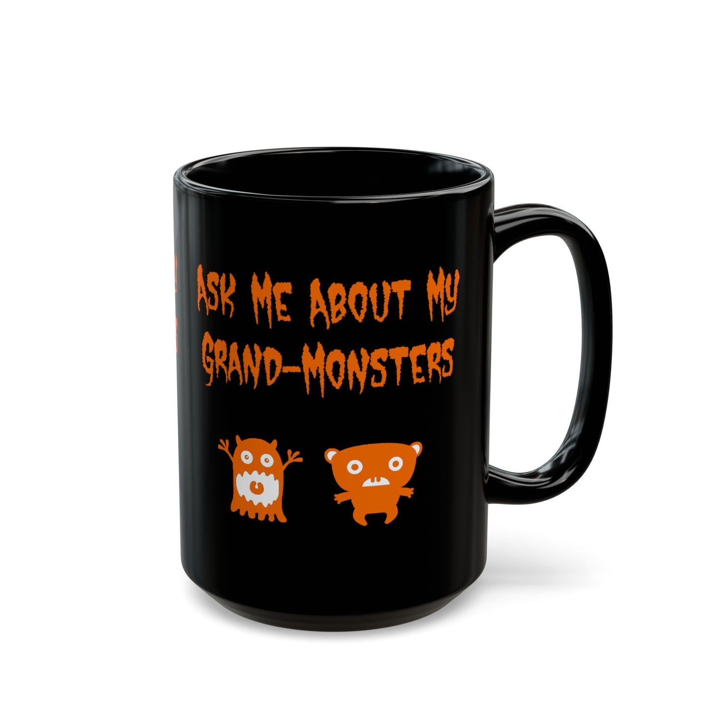 Whimsical Grand-Monsters Black Coffee Mug