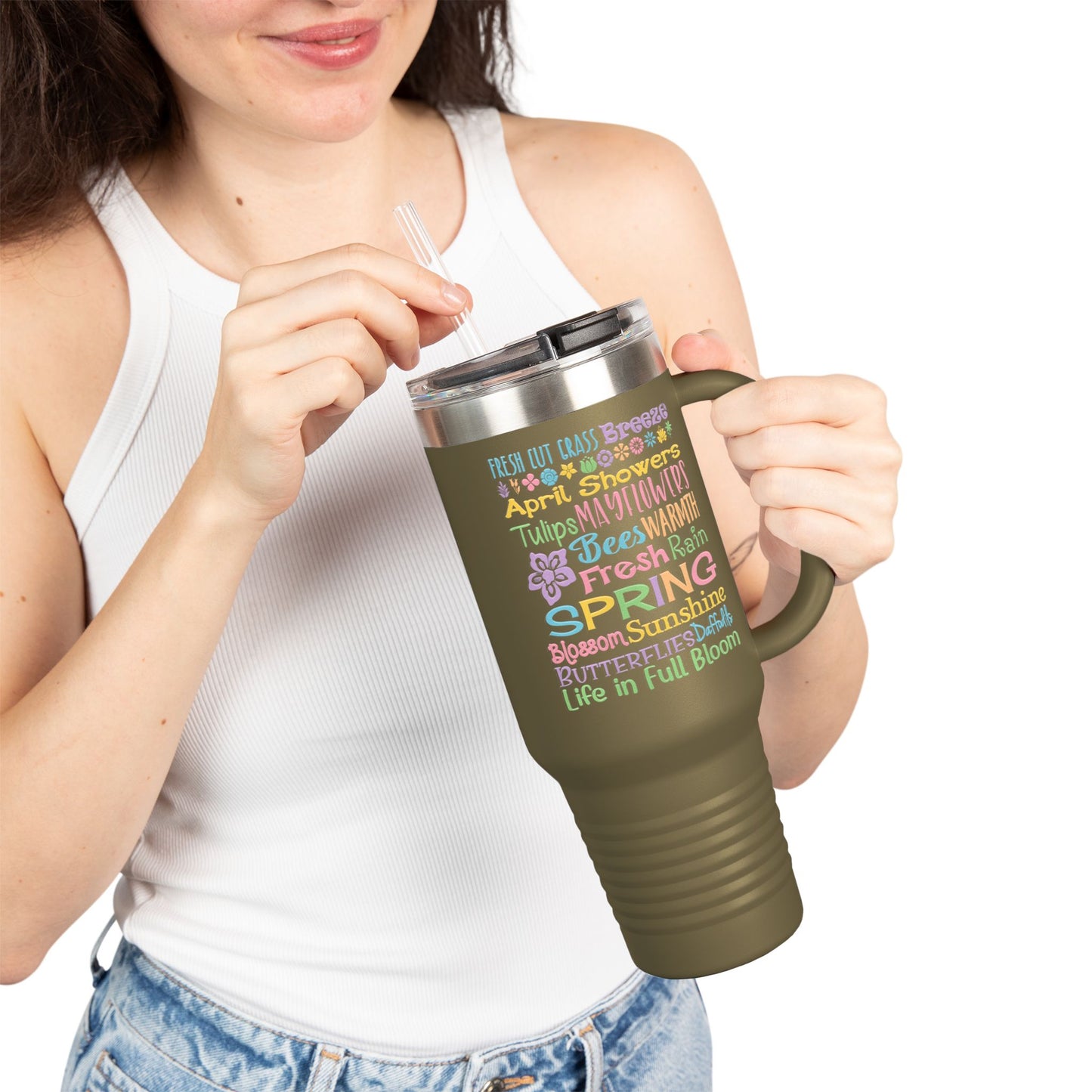 Spring Riot Word Cloud Insulated 40oz -Travel Mug Tumbler