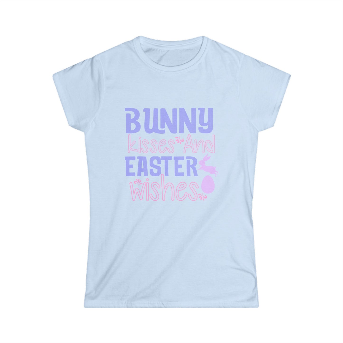 Bunny Easter Wishes Tee — Women's Pastel Easter T-Shirt
