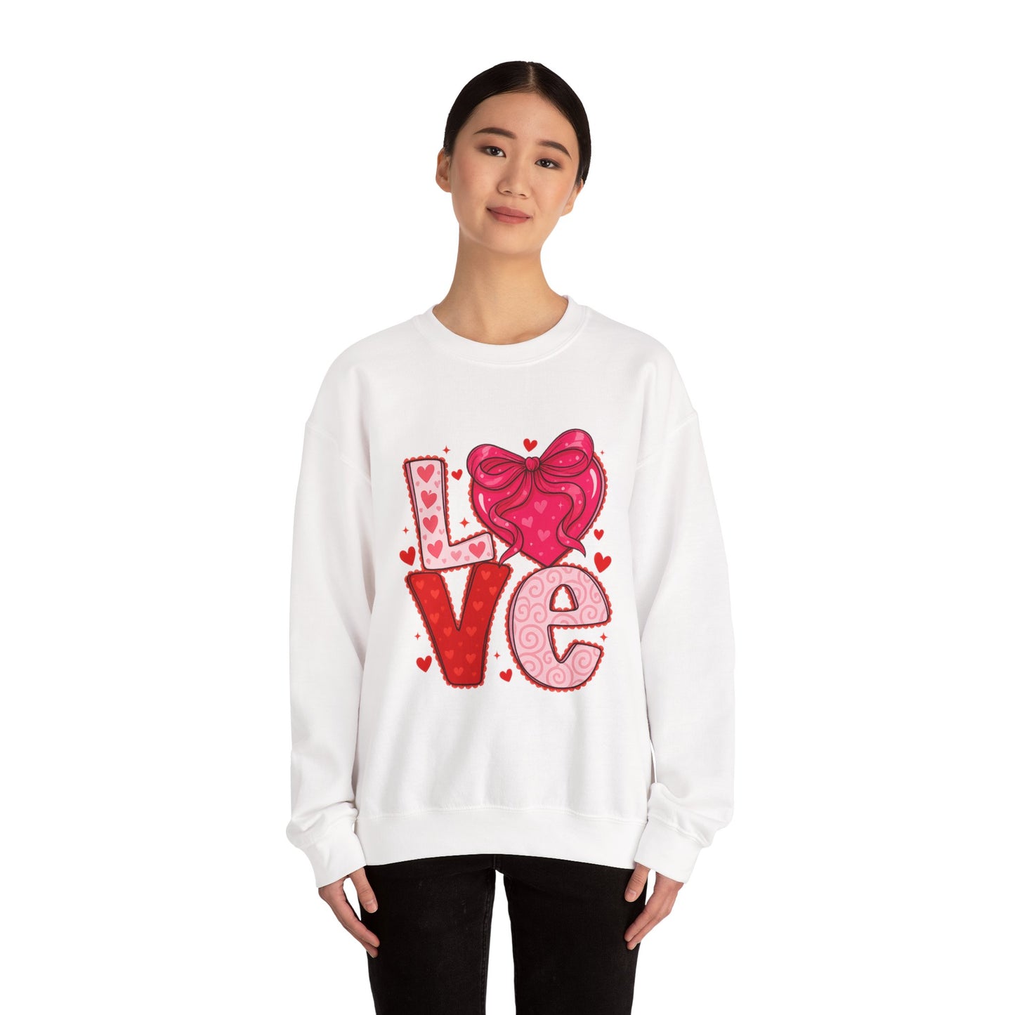 Coquette Love Crewneck Sweatshirt — Feminine Heart Graphic Crewneck
