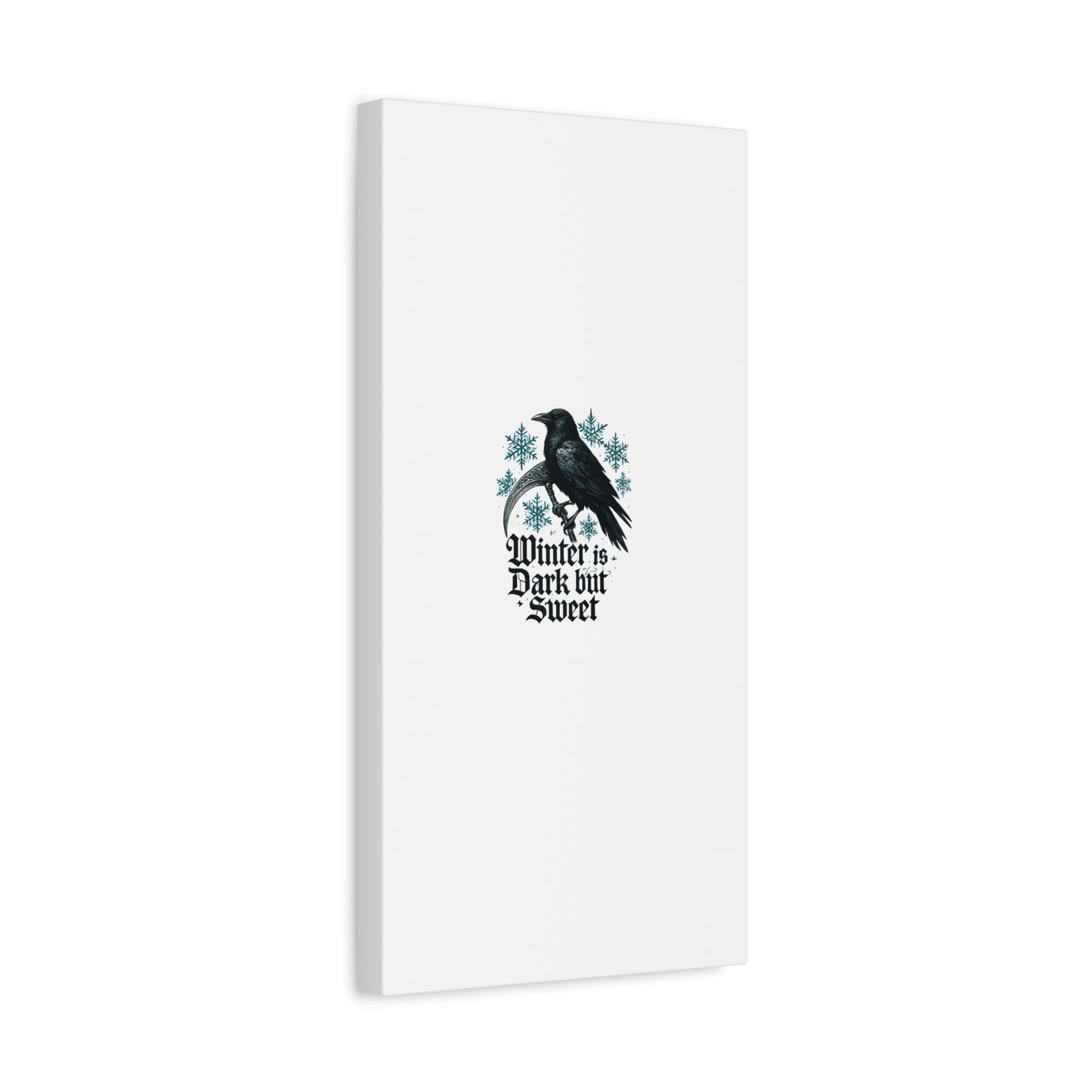 Raven Winter Canvas Art — “Winter is Dark but Sweet” Stretched Matte Print