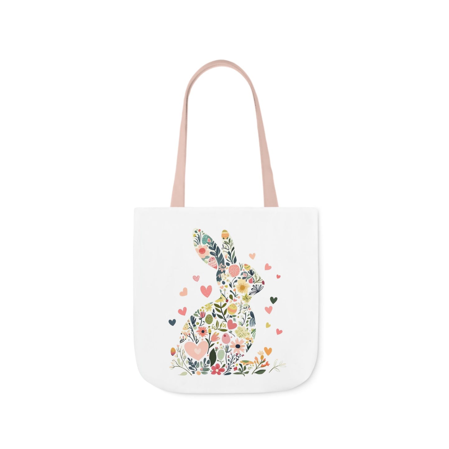 Floral Bunny Canvas Tote Bag