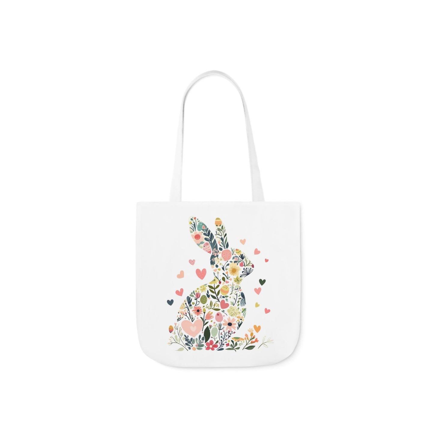 Floral Bunny Canvas Tote Bag
