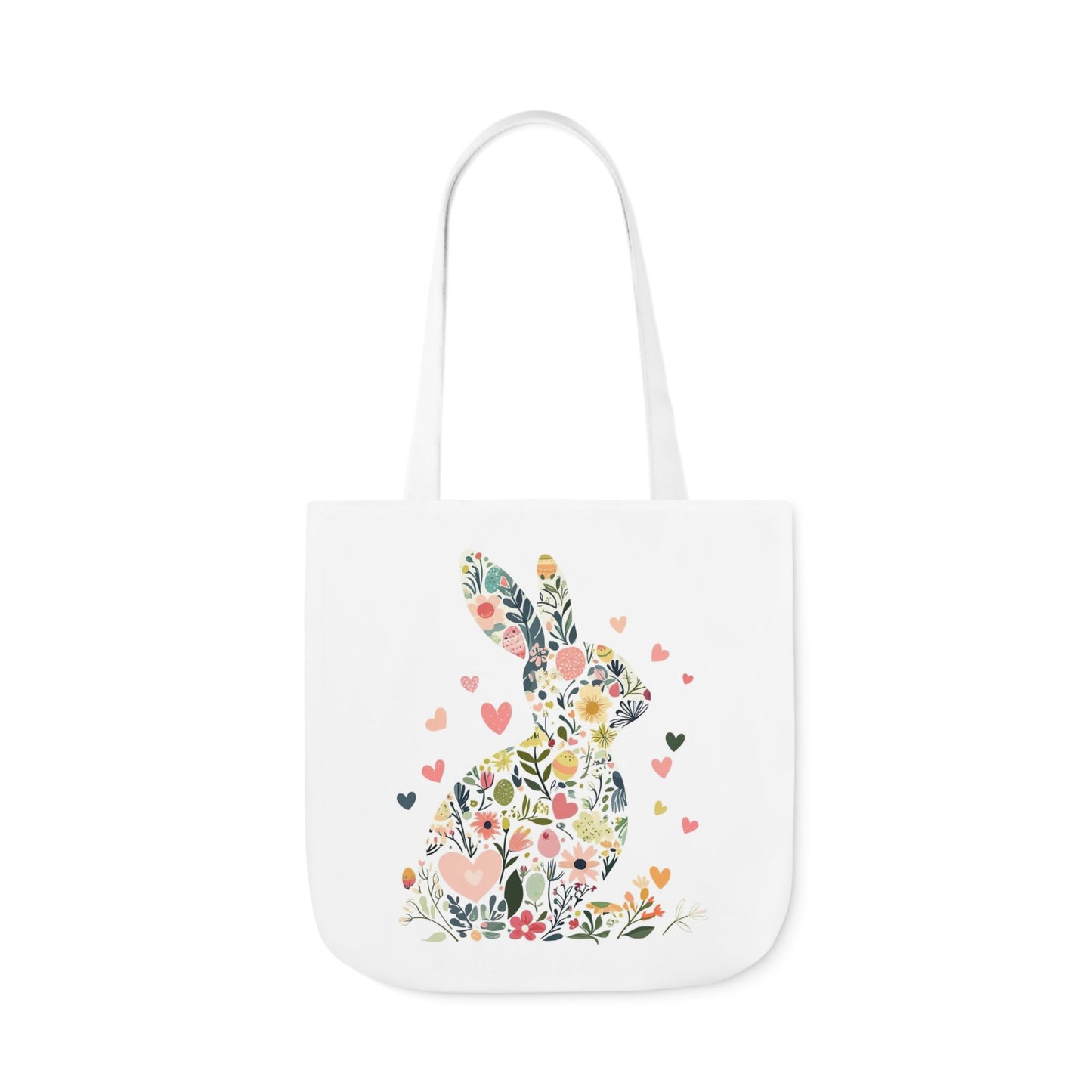 Floral Bunny Canvas Tote Bag