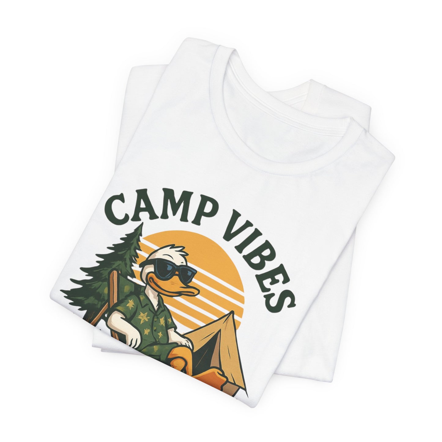 Camp Vibes Only T-Shirt — Retro Camping Duck Graphic Tee