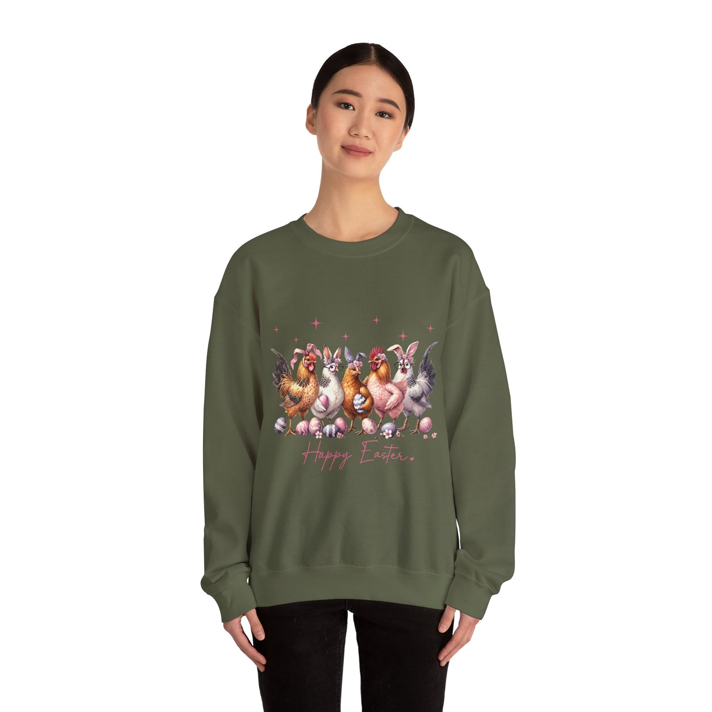 Happy Easter Themed Crewneck Women's Sweatshirt
