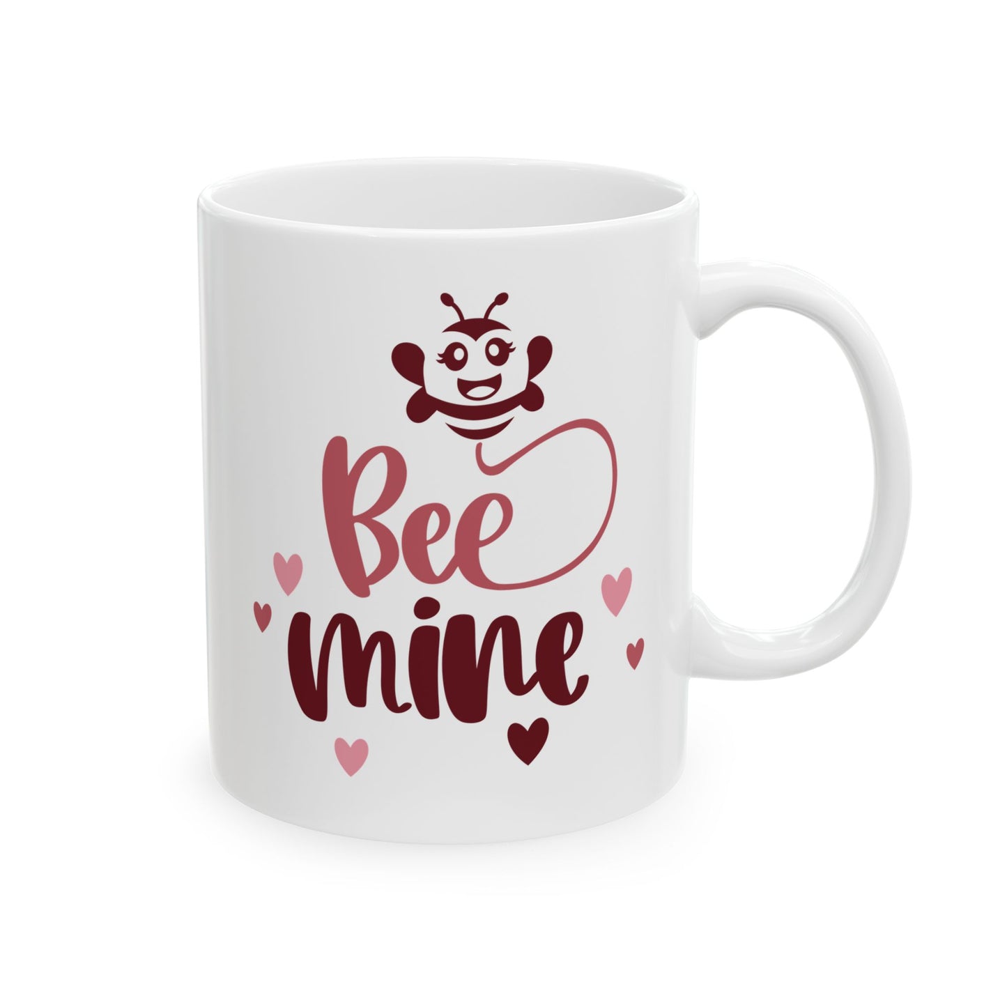 Bee Mine Valentine's Ceramic Mug — Cute 11oz & 15oz Coffee Cup