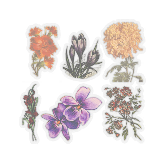 Vintage Flowers Kiss-Cut Stickers