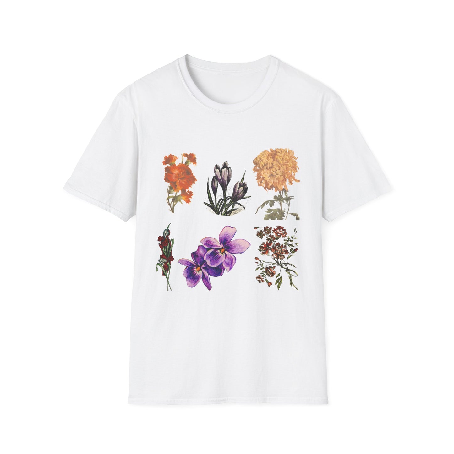 Floral Collage Tee — Vintage Botanical Flowers T-Shirt