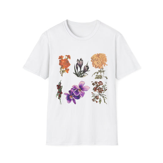 Floral Collage Tee — Vintage Botanical Flowers T-Shirt