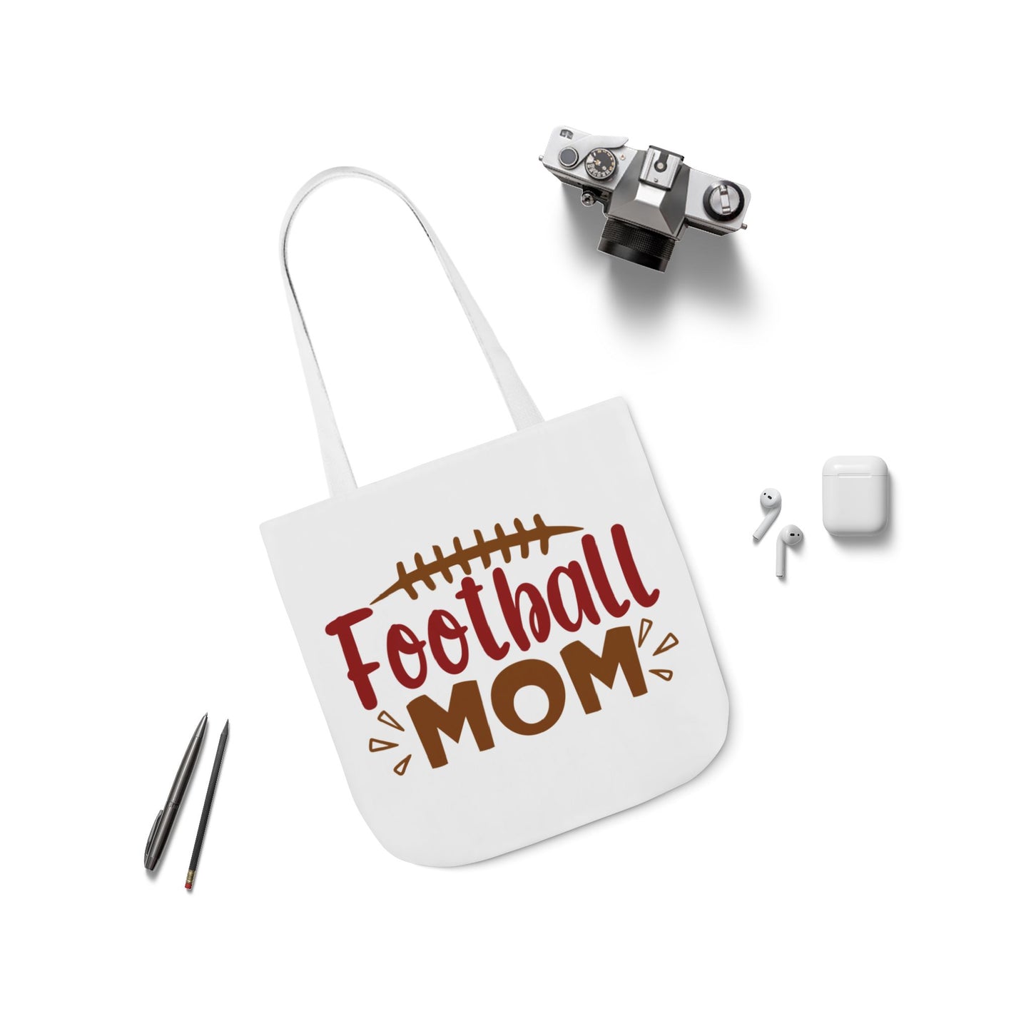 Football Mom Canvas Tote Bag — Game Day Reusable Grocery & Gear Tote