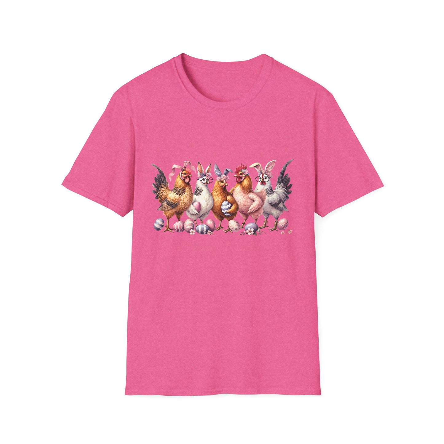 Easter Hens T-Shirt — Cute Chickens & Eggs "Happy Easter" Graphic