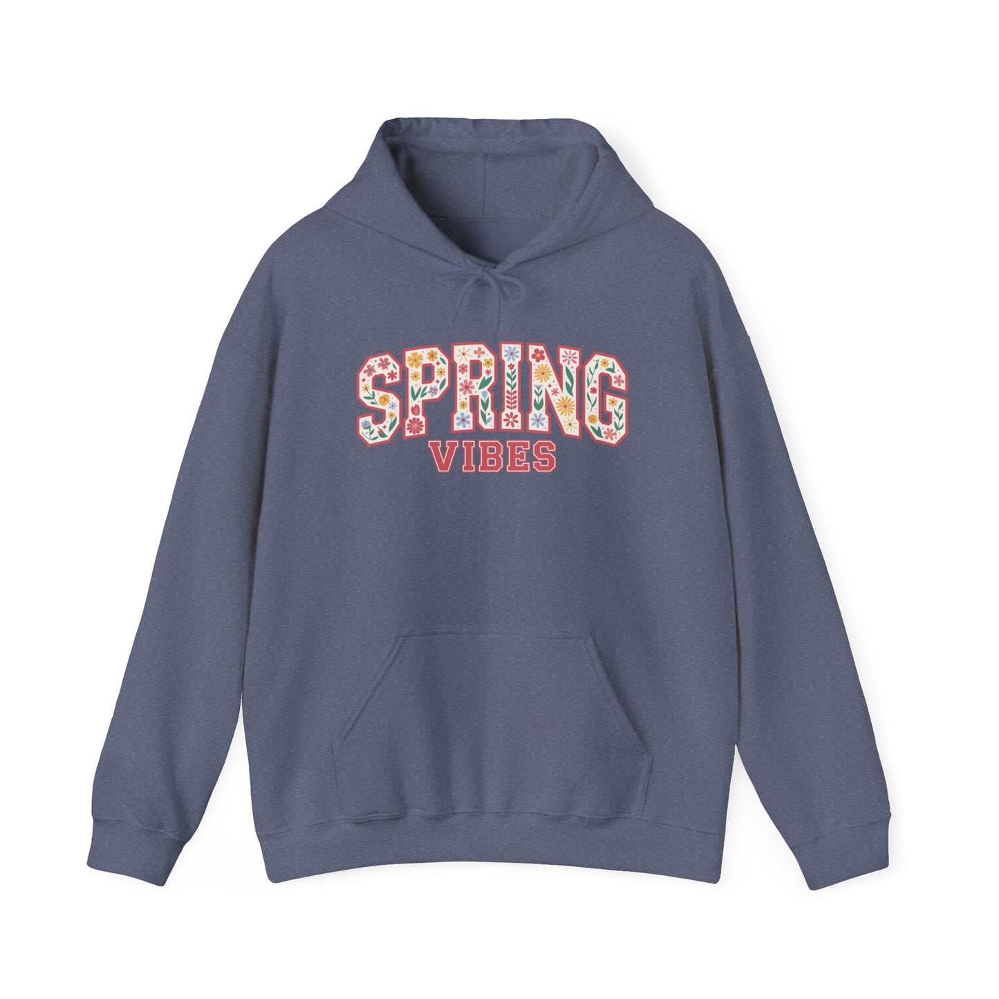 Spring Vibes Hoodie — Floral Pattern Graphic Hooded Sweatshirt