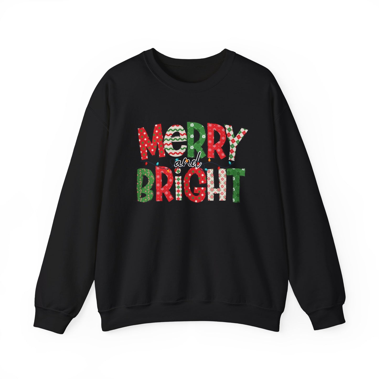Merry and Bright Crewneck Sweatshirt — Festive Holiday Sweatshirt