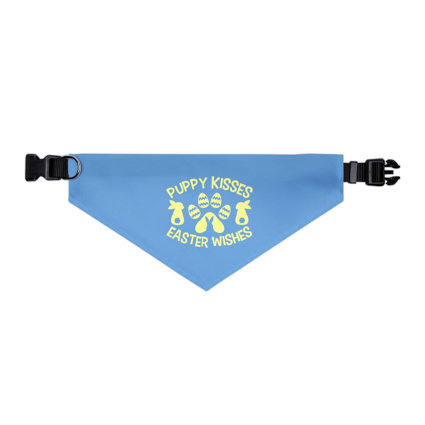 Yellow on Blue Easter-Themed Pet Bandana Collar