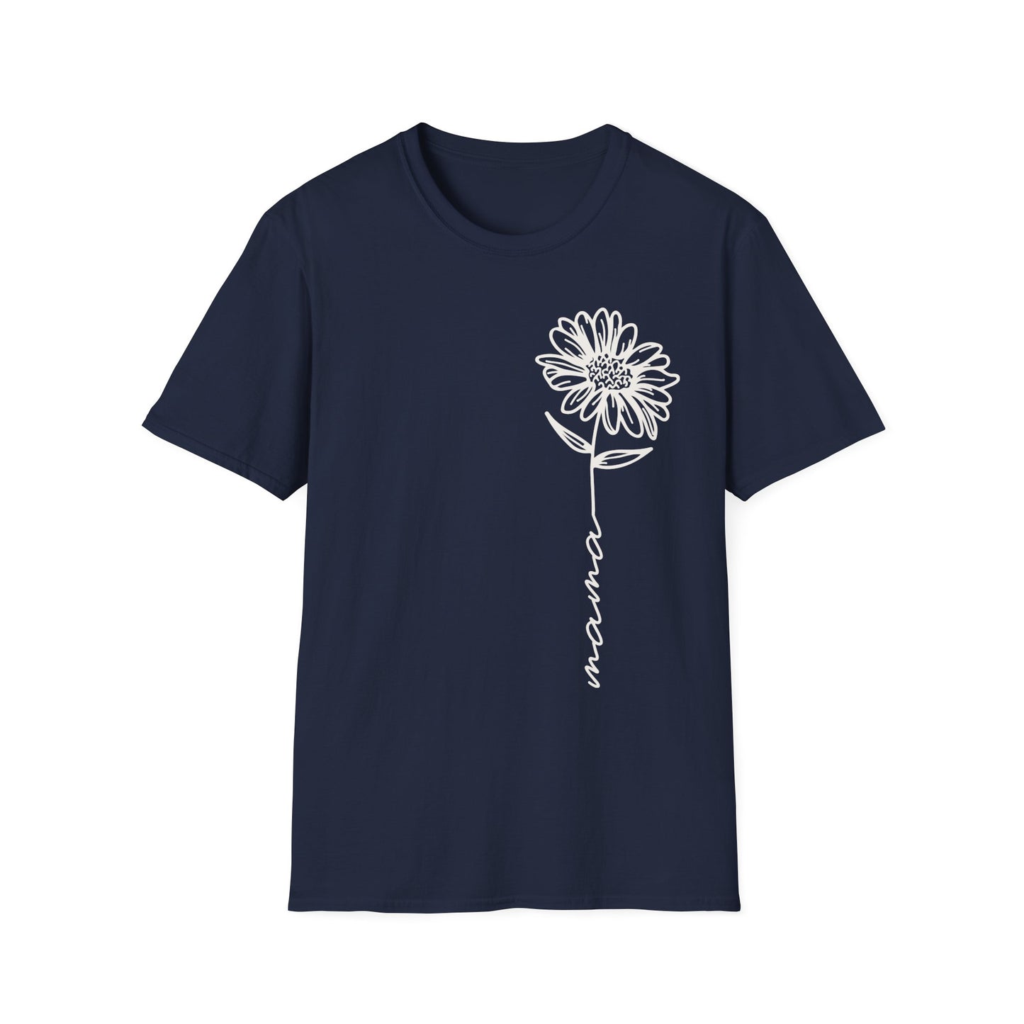 Floral Minimalist Mama Softstyle T-Shirt - Perfect Gift for Mother's Day