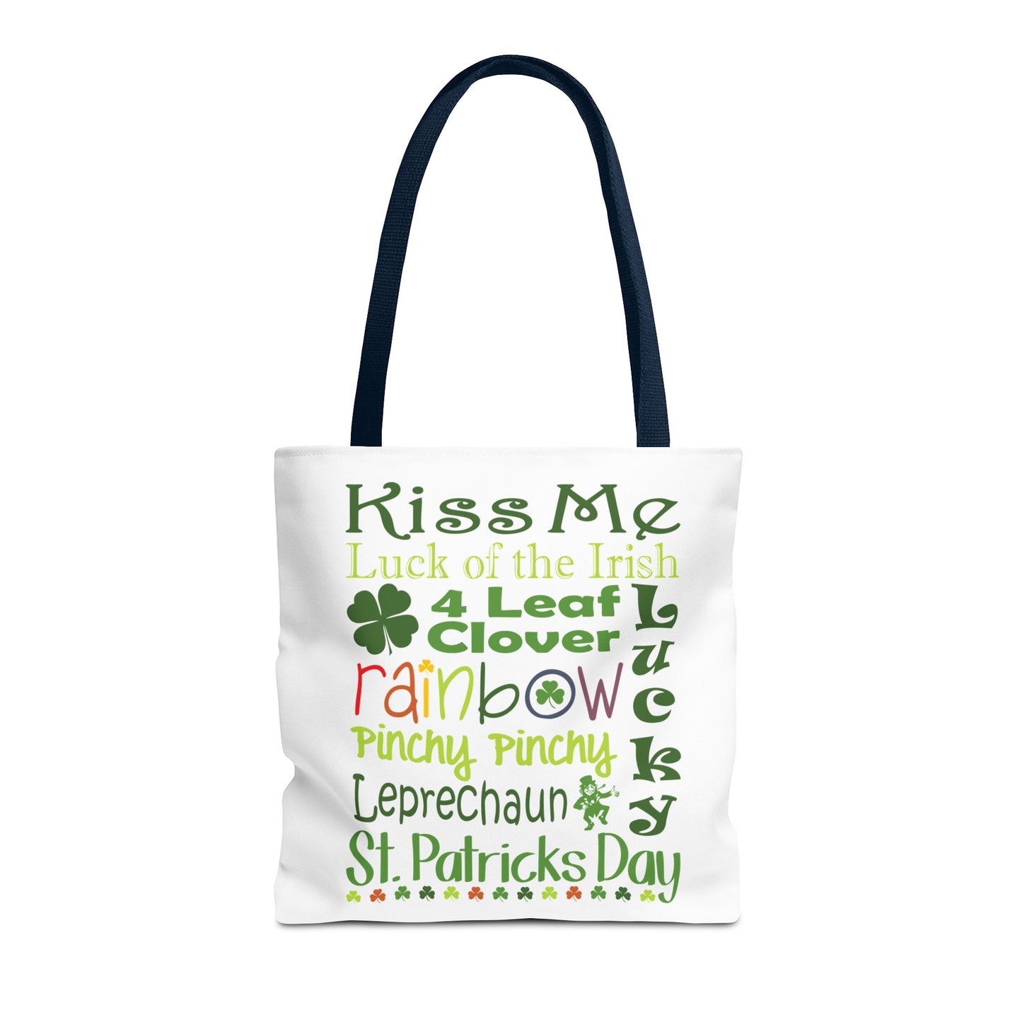 St. Patrick's Word Riot White Tote Bag — Bold Typographic Holiday Tote - 3 Sizes