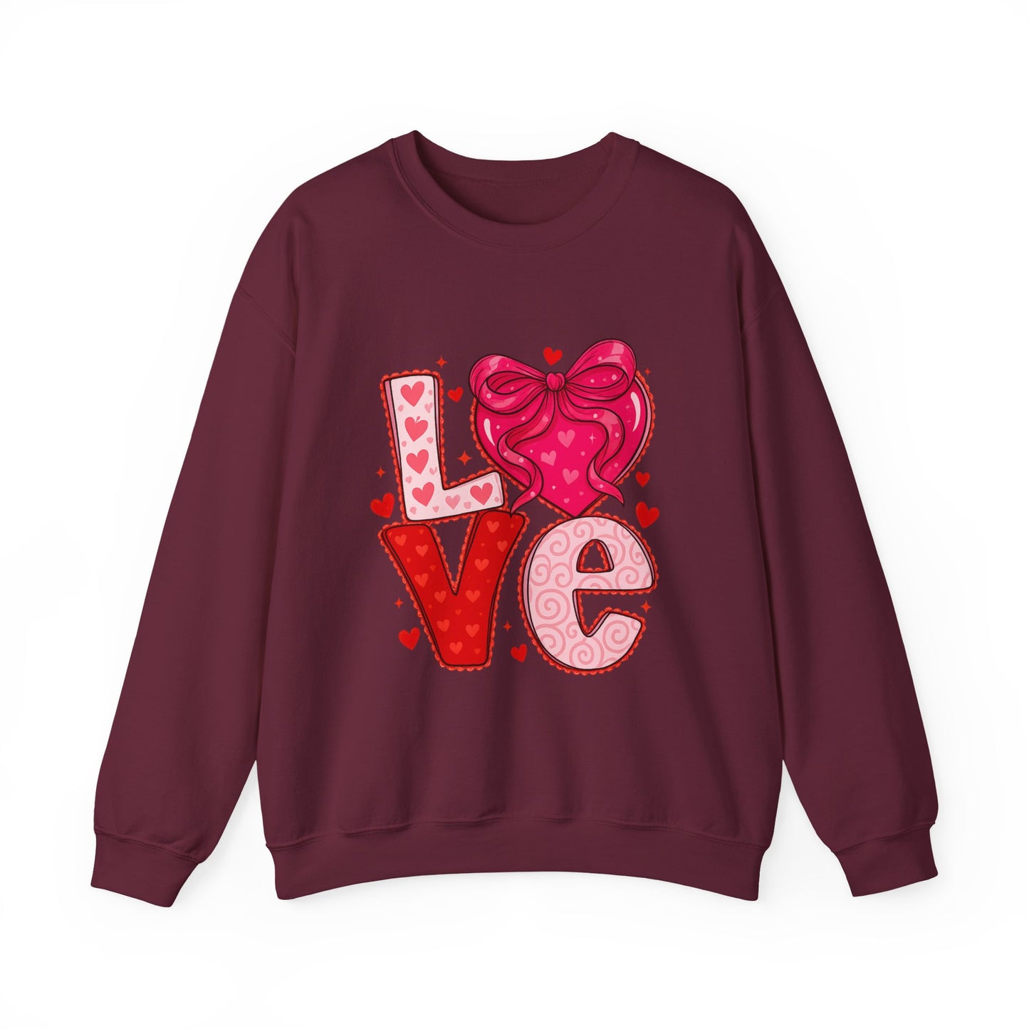 Coquette Love Crewneck Sweatshirt — Feminine Heart Graphic Crewneck