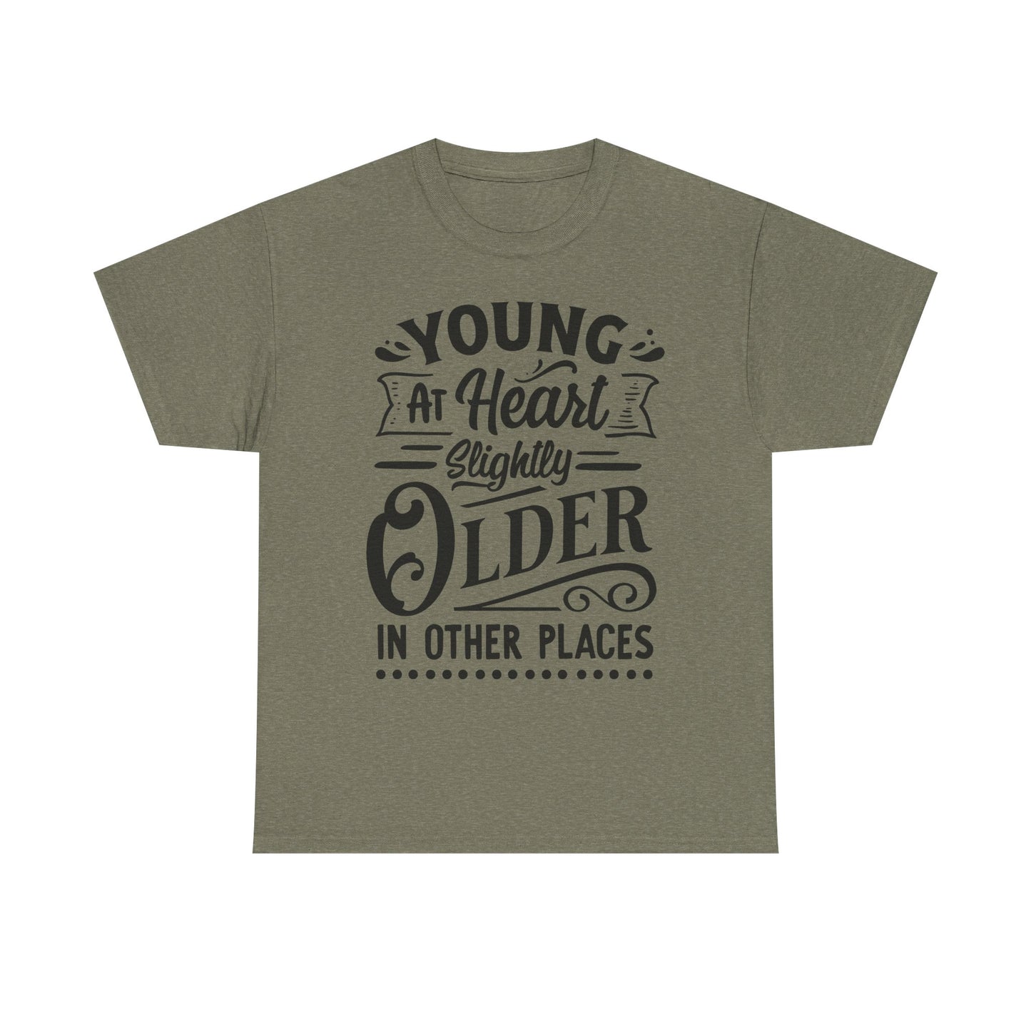 Young at Heart, Slightly Older in Other Places Unisex Heavy Cotton Tee for Dads