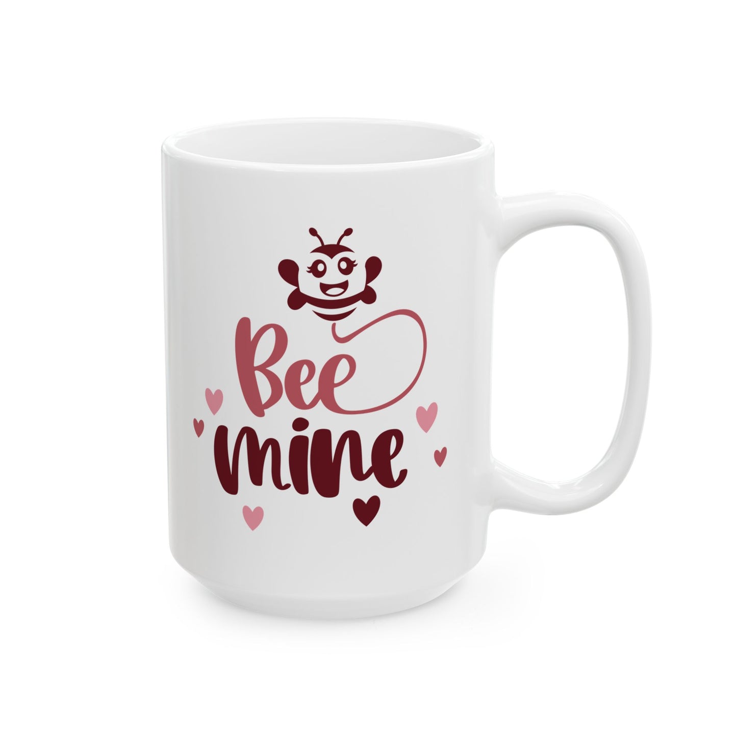 Bee Mine Valentine's Ceramic Mug — Cute 11oz & 15oz Coffee Cup