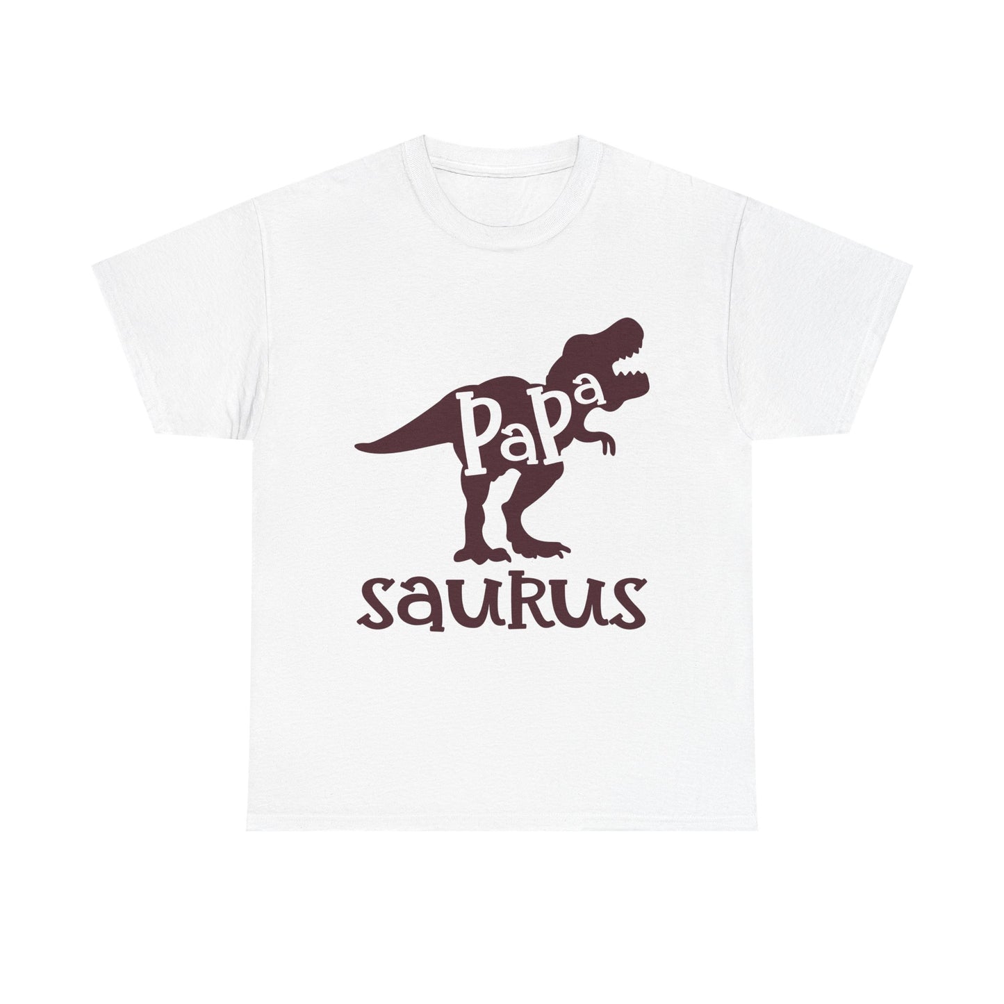 Papa Saurus: The Ultimate Dinosaur Dad Unisex Heavy Cotton T-Shirt - Perfect Father's Day Gift for Prehistoric Parents