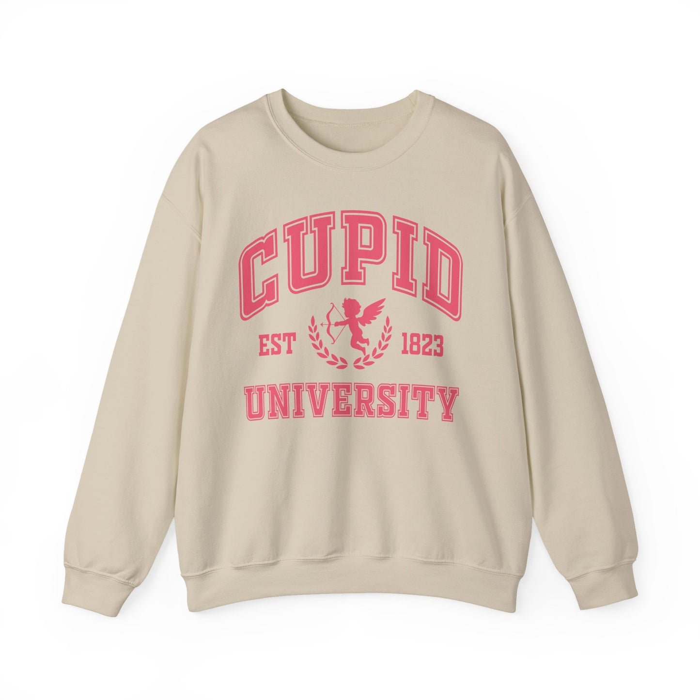 Cupid University Crewneck Sweatshirt — Valentine's Day Graphic Sweatshirt