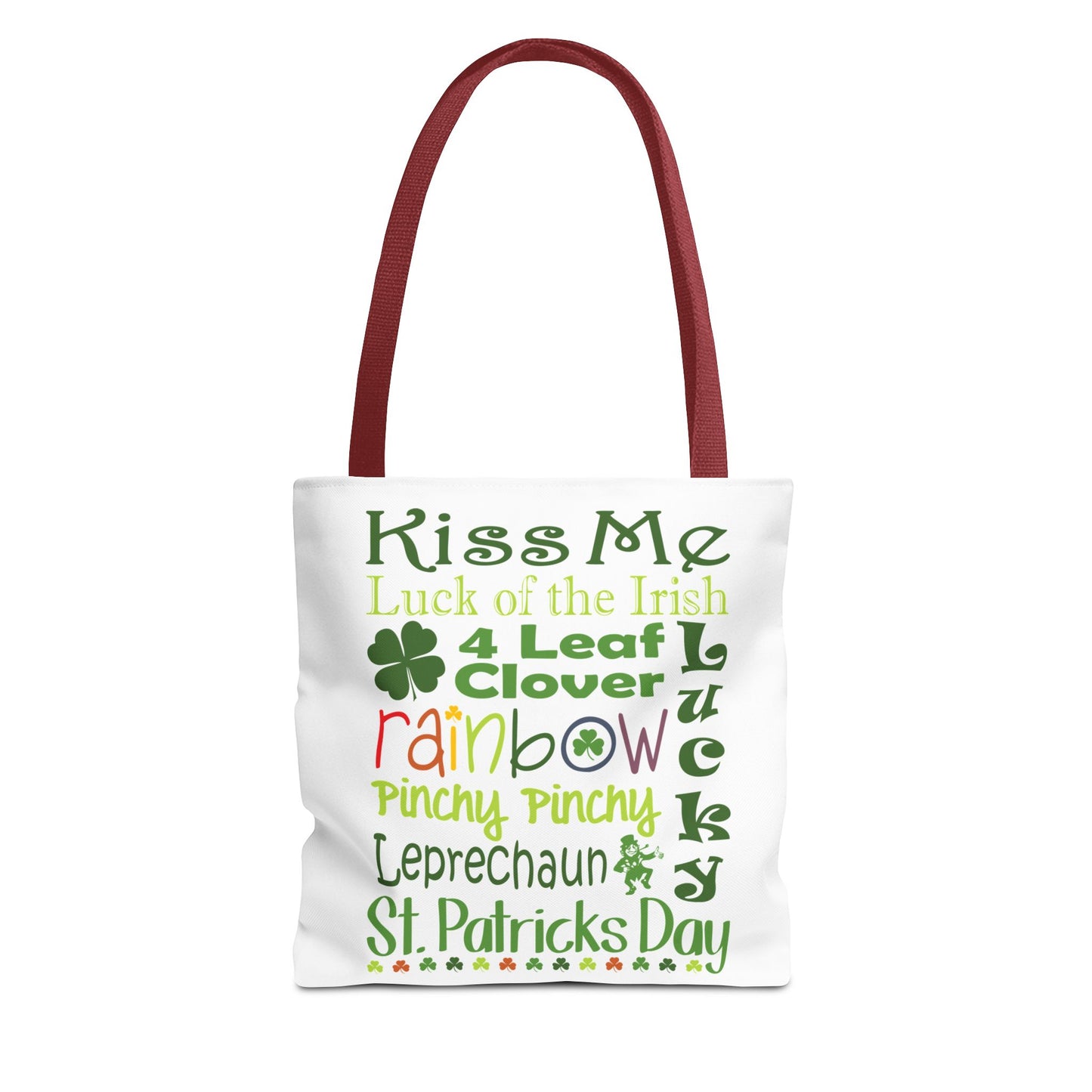 St. Patrick's Word Riot White Tote Bag — Bold Typographic Holiday Tote - 3 Sizes