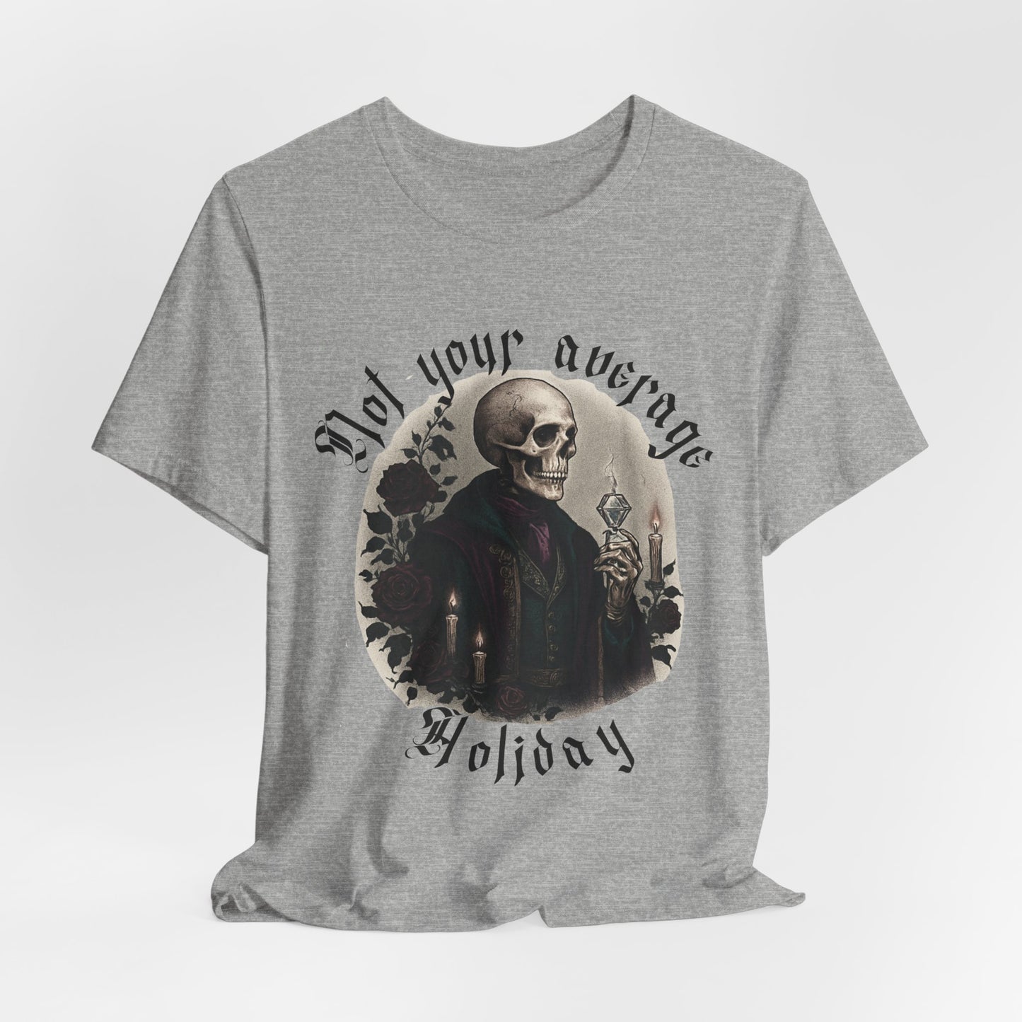 Not Your Average Holiday Skull Tee — Gothic Skeleton Graphic T-Shirt