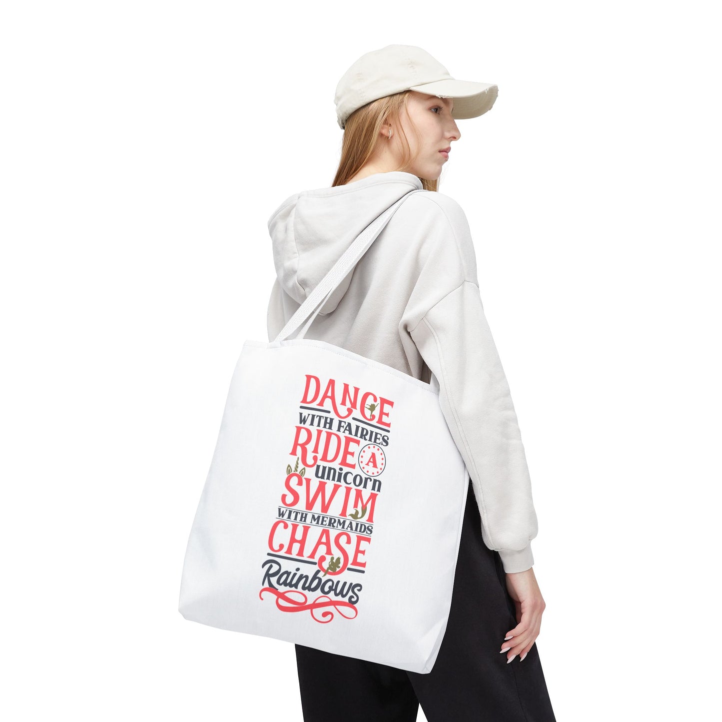 Whimsical Adventure Tote Bag - Dance with Fairies, Ride Unicorns, Swim with Mermaids