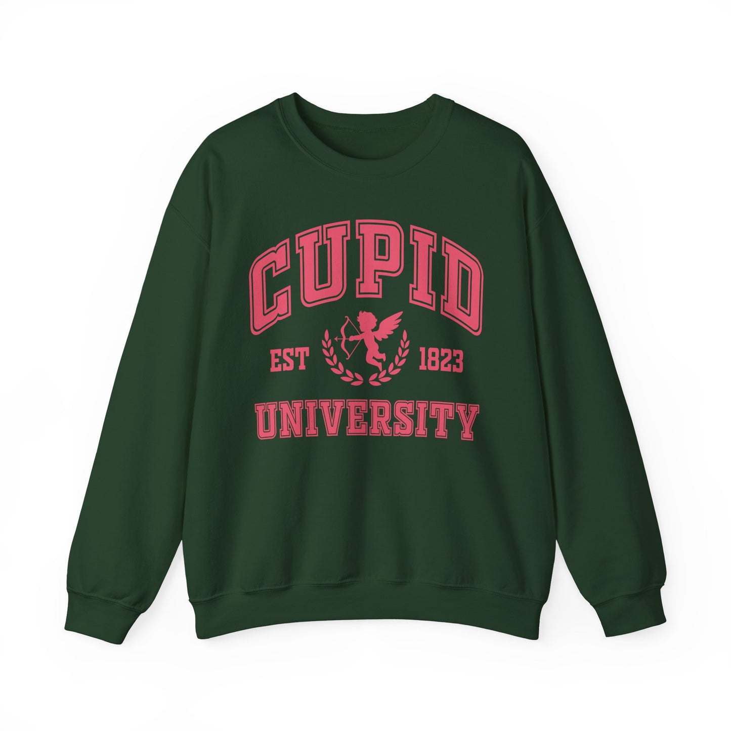 Cupid University Crewneck Sweatshirt — Valentine's Day Graphic Sweatshirt
