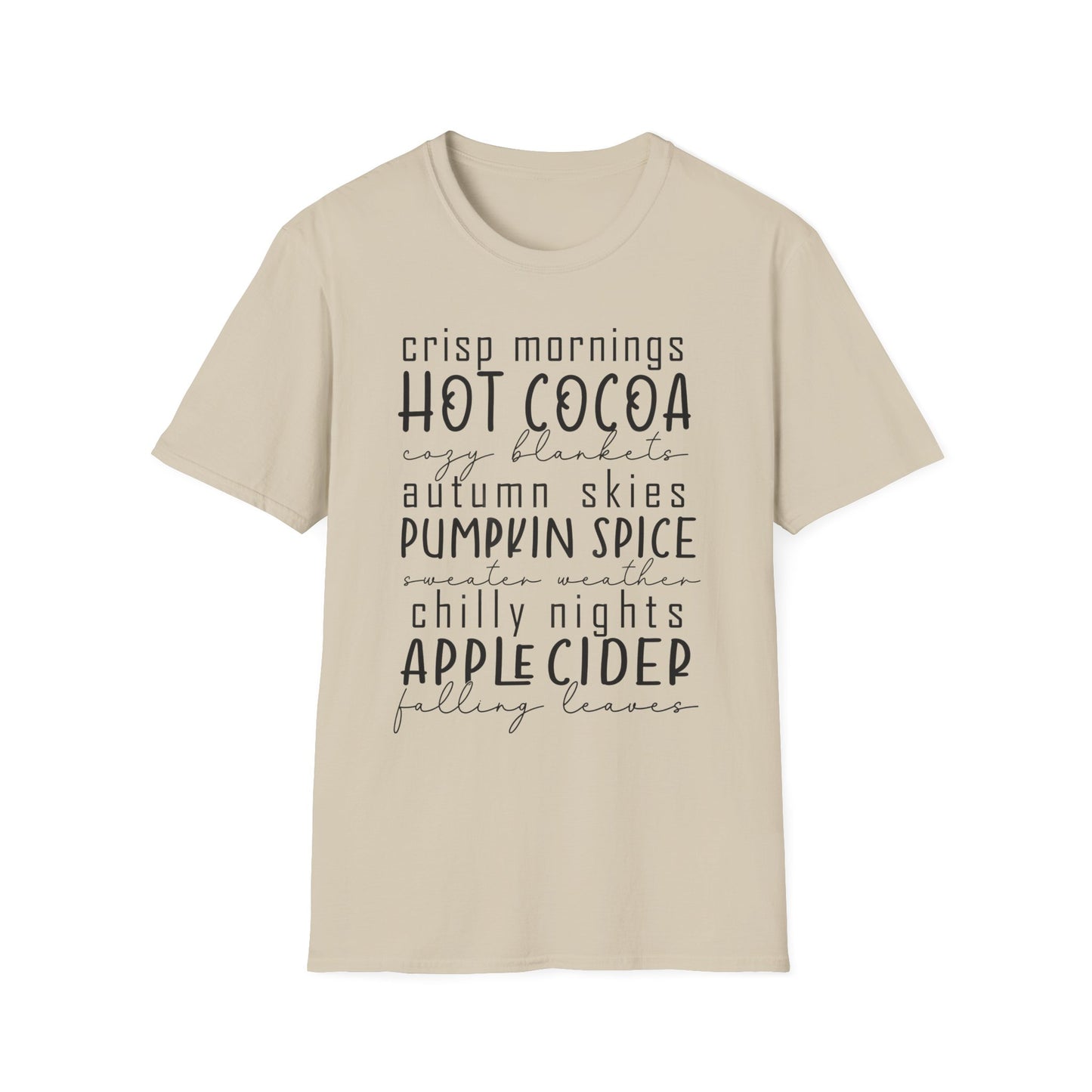 Cozy Fall T-Shirt | Autumn Vibes Shirt, Pumpkin Spice Tee, Hot Cocoa Top, Seasonal Casual Wear, Thanksgiving Gift