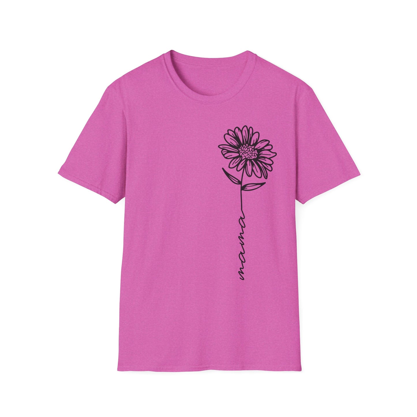Floral Minimalist Mama Softstyle T-Shirt - Perfect Gift for Mother's Day