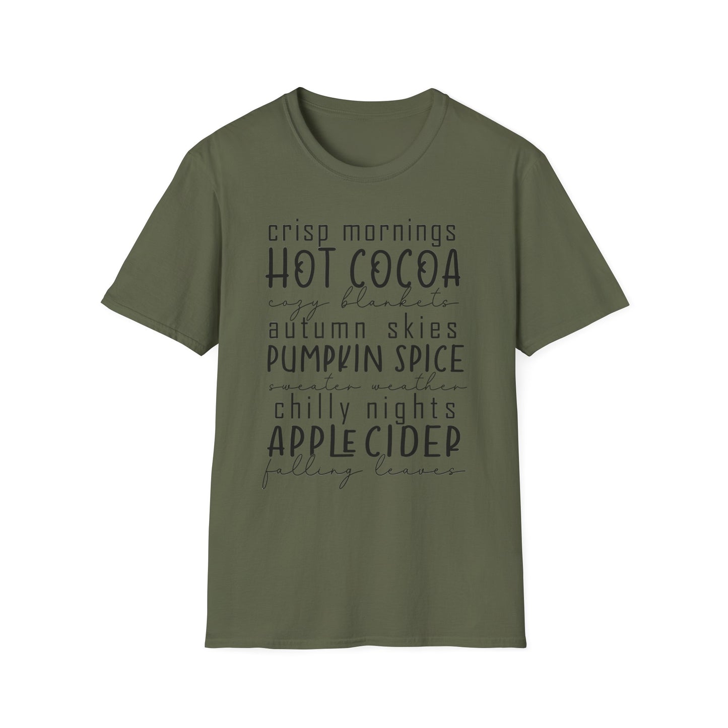 Cozy Fall T-Shirt | Autumn Vibes Shirt, Pumpkin Spice Tee, Hot Cocoa Top, Seasonal Casual Wear, Thanksgiving Gift