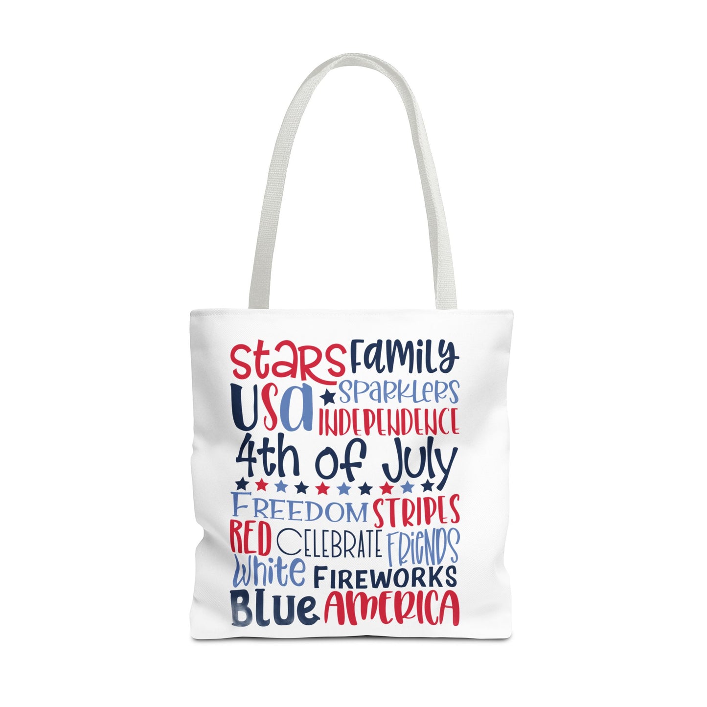4th of July Tote Bag - USA Patriotic Stars & Stripes Independence Day Tote