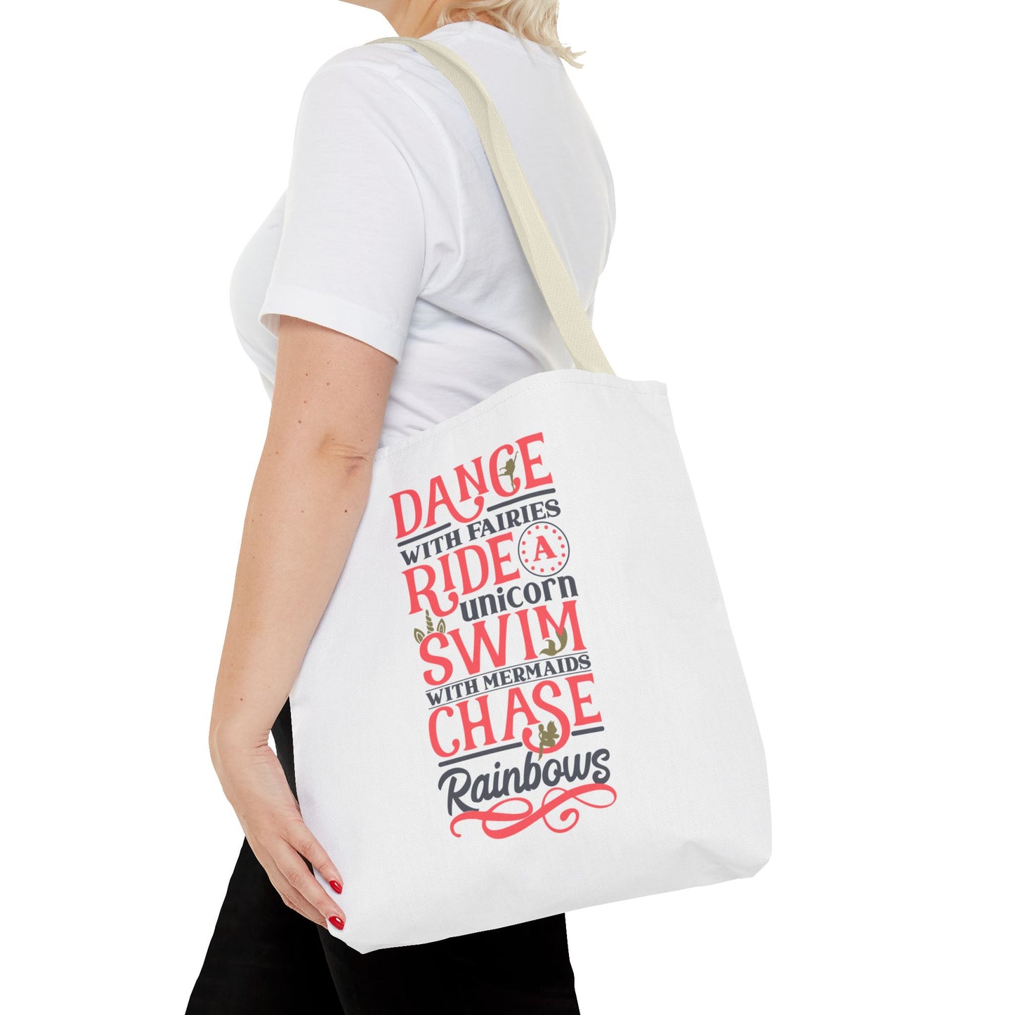 Whimsical Adventure Tote Bag - Dance with Fairies, Ride Unicorns, Swim with Mermaids