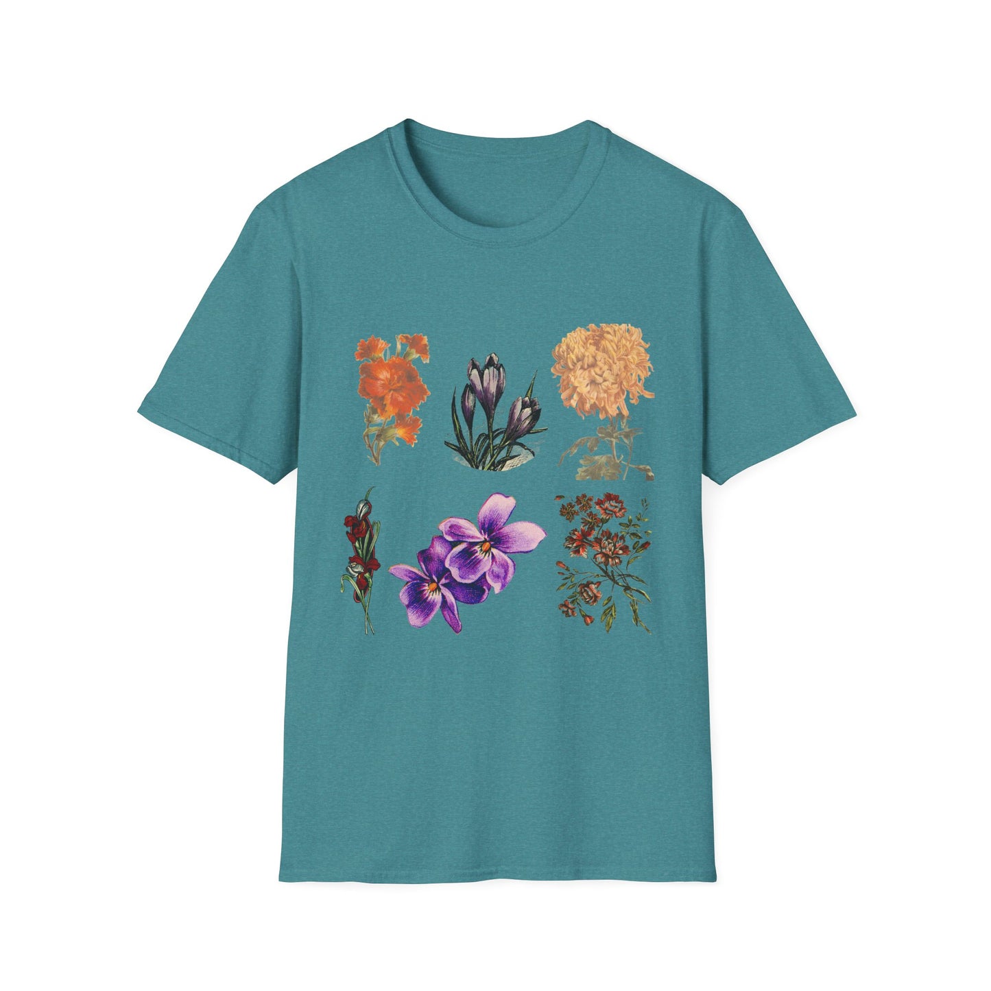 Floral Collage Tee — Vintage Botanical Flowers T-Shirt