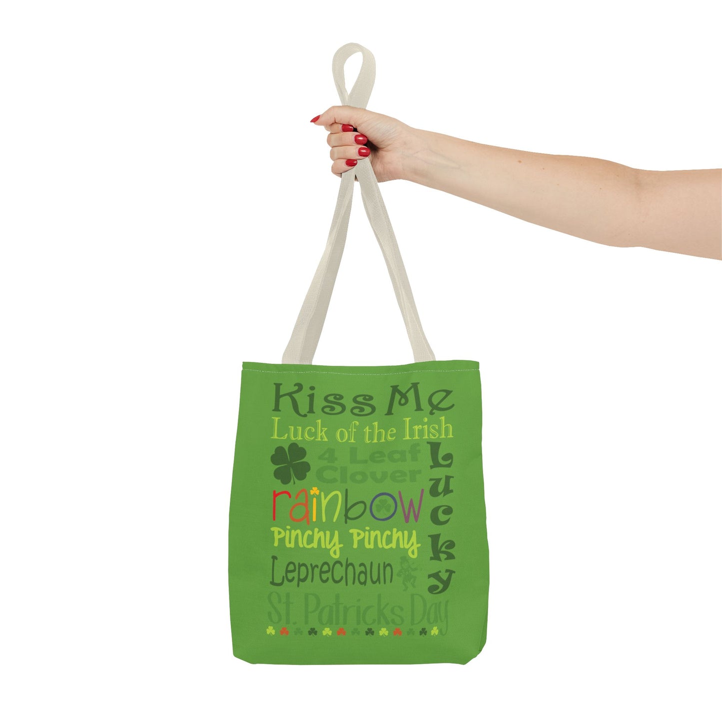 St. Patrick's Word Riot Green Tote Bag — Bold Typographic Holiday Tote - 3 Sizes