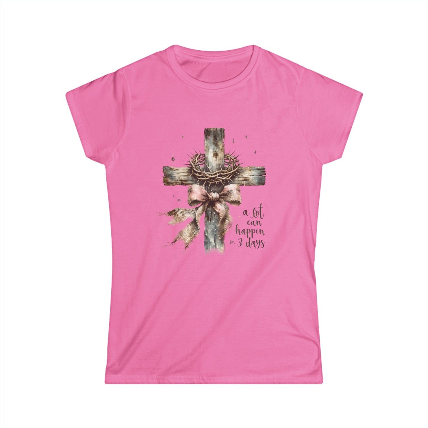 Inspirational Faith Tee for Women, A Lot Can Happen in 3 Days Shirt, Religious Gift, Casual Christian Apparel, Easter Shirt, Spiritual Wear